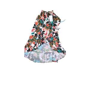 MISA Los Angeles Ruffle Floral High Low Skirt Stretch Cotton Size S